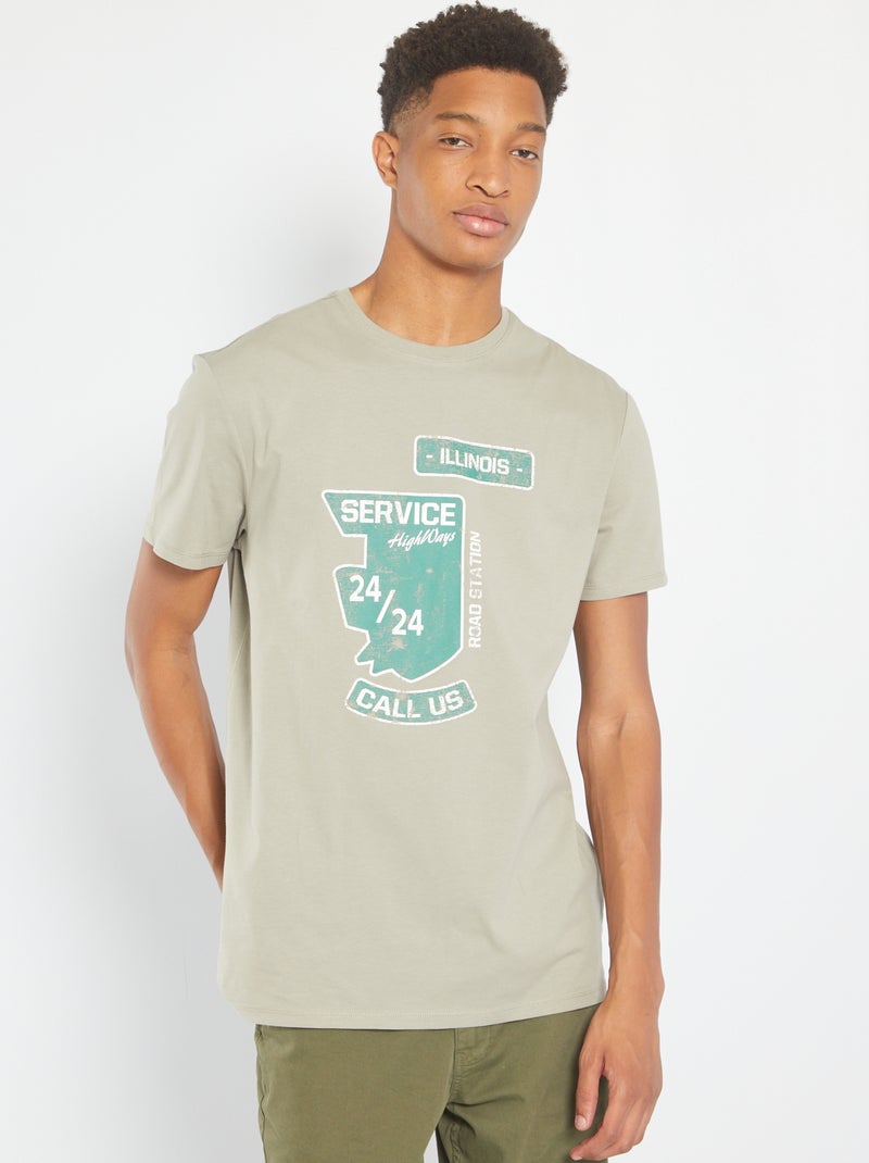 T-shirt em malha jersey +1,90 m VERDE - Kiabi