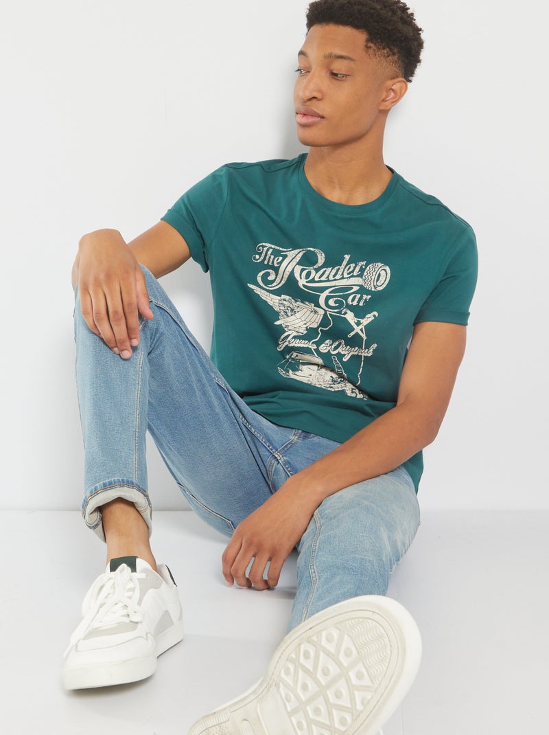 T-shirt em malha jersey +1,90 m VERDE - Kiabi