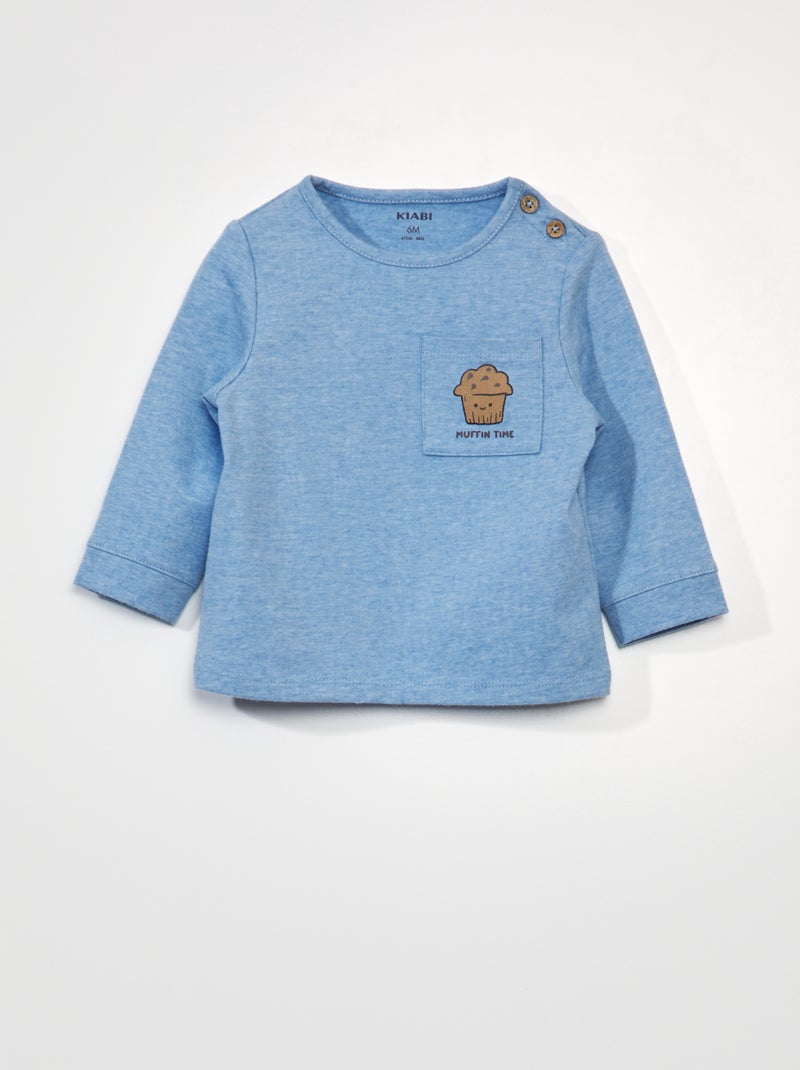 T-shirt em malha jersey AZUL - Kiabi