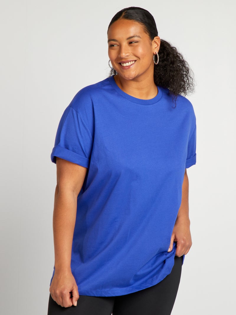 T-shirt em malha jersey AZUL - Kiabi