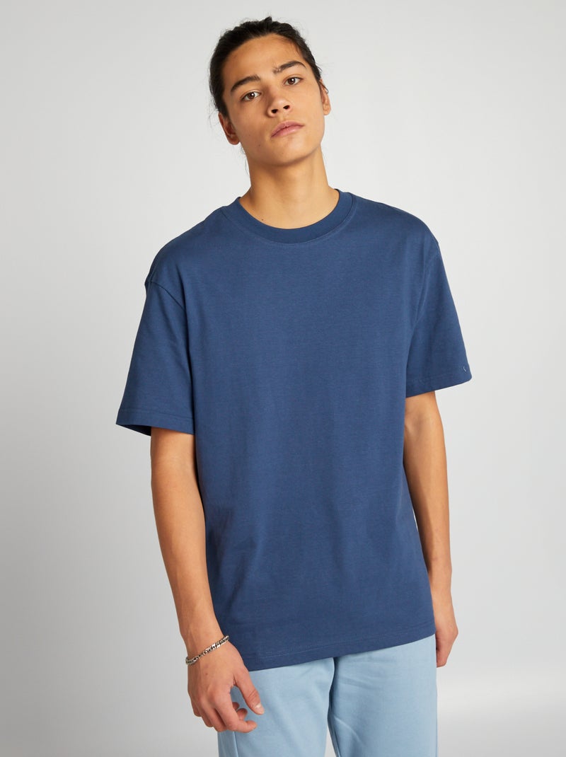 T-shirt em malha jersey AZUL - Kiabi