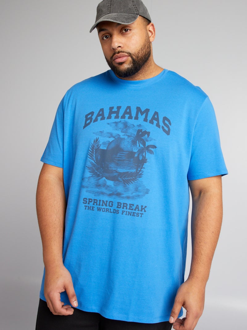 T-shirt em malha jersey AZUL - Kiabi