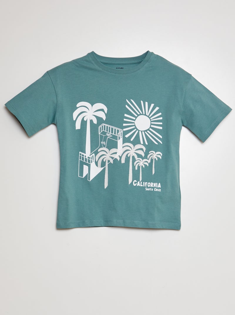 T-shirt em malha jersey AZUL - Kiabi