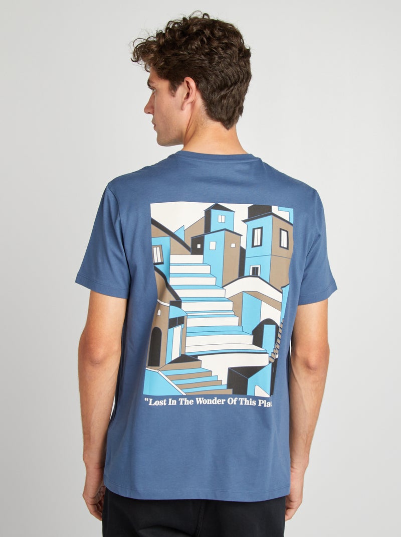 T-shirt em malha jersey AZUL - Kiabi