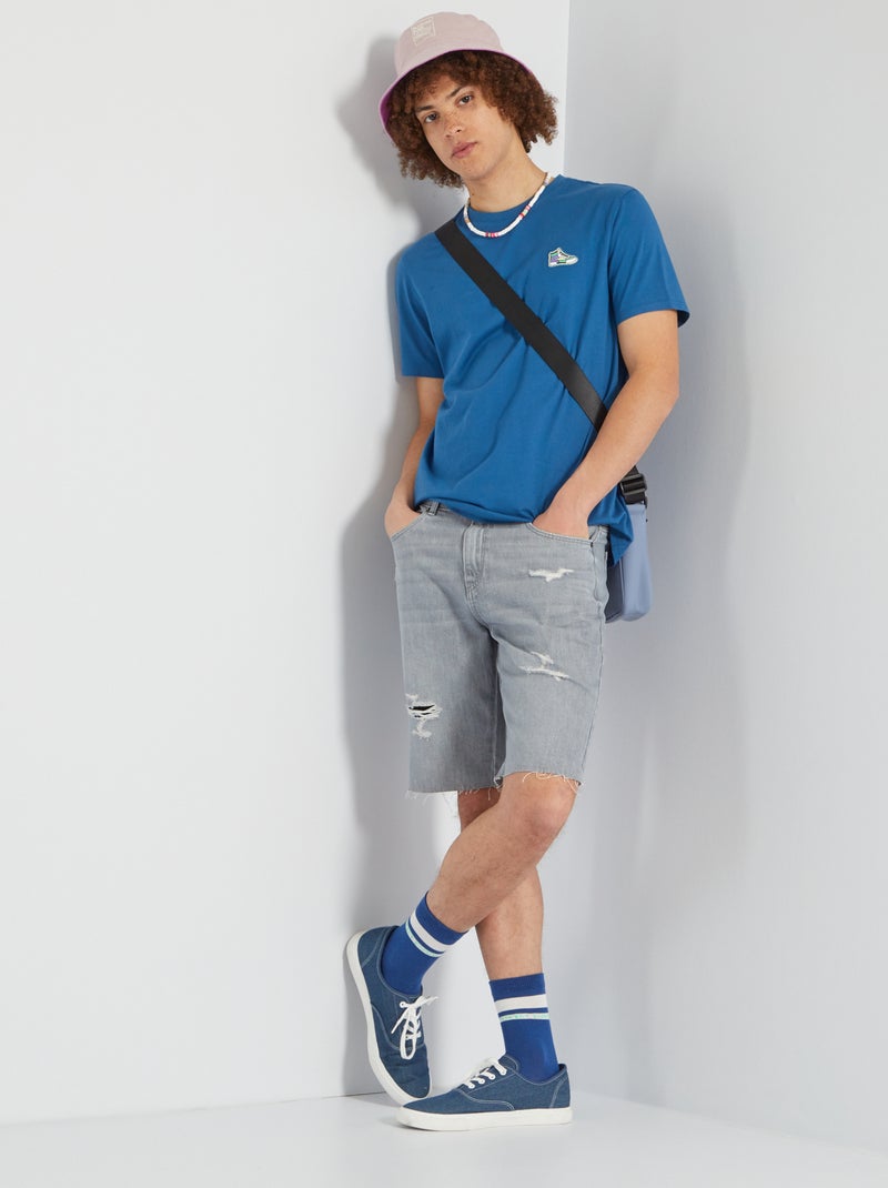T-shirt em malha jersey AZUL - Kiabi