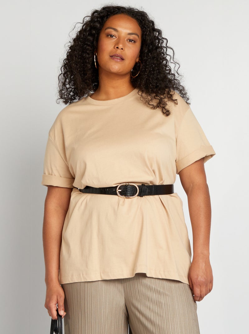 T-shirt em malha jersey BEGE - Kiabi