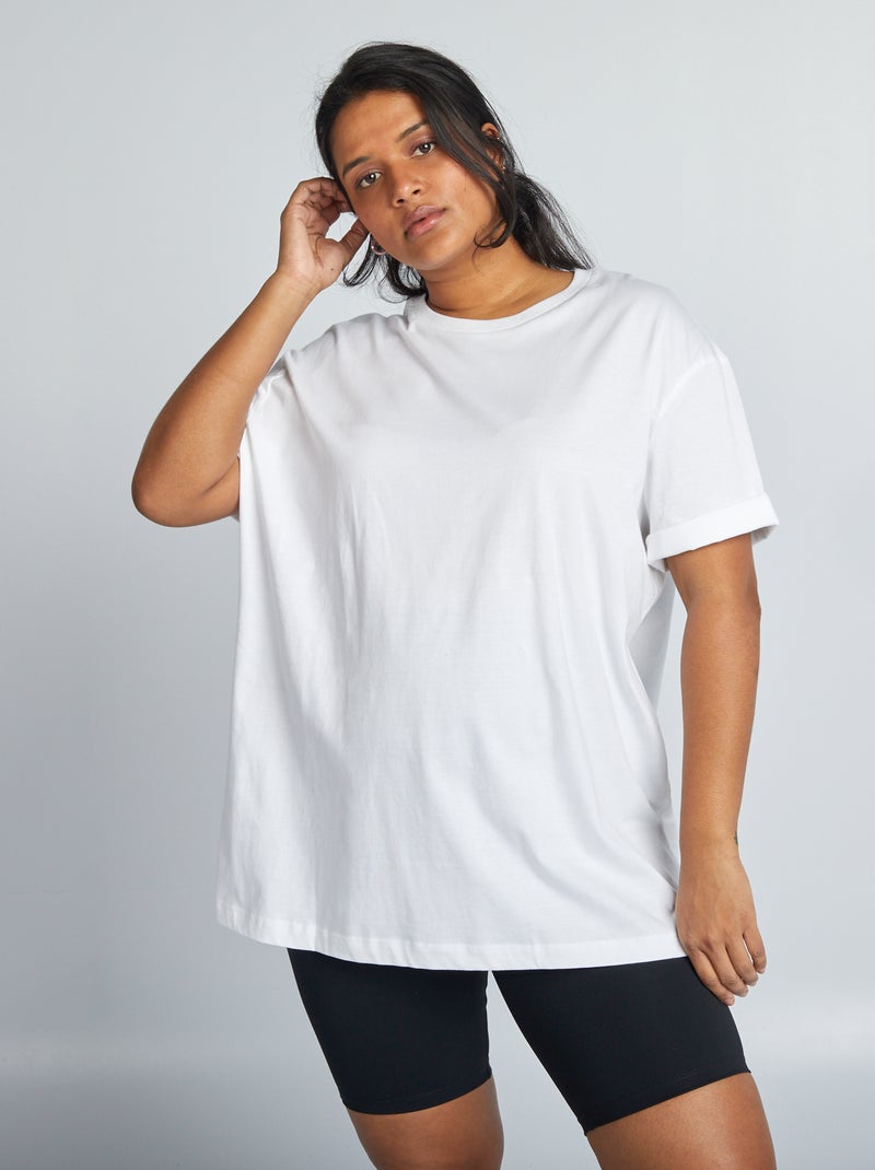T-shirt em malha jersey Branco - Kiabi