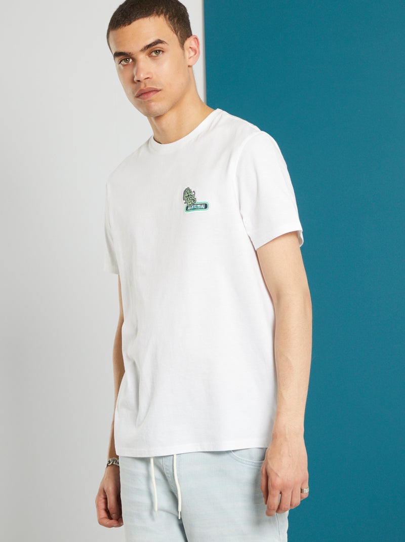 T-shirt em malha jersey BRANCO - Kiabi