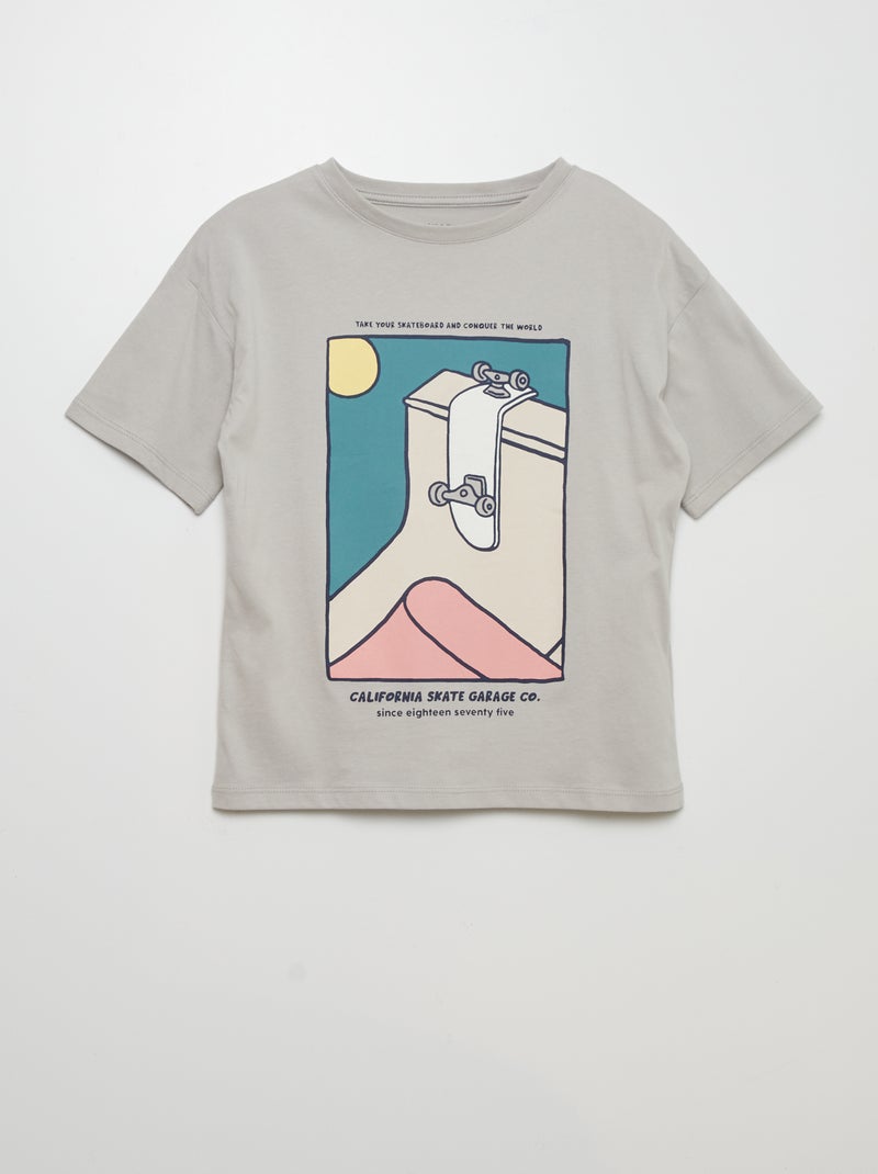 T-shirt em malha jersey CINZA - Kiabi