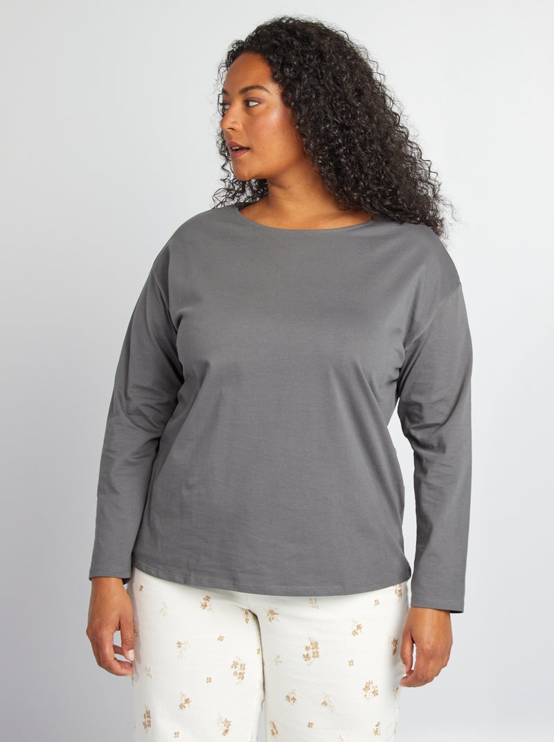 T-shirt em malha jersey CINZA - Kiabi