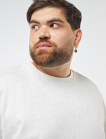 T-shirt em malha jersey com bordados all-over