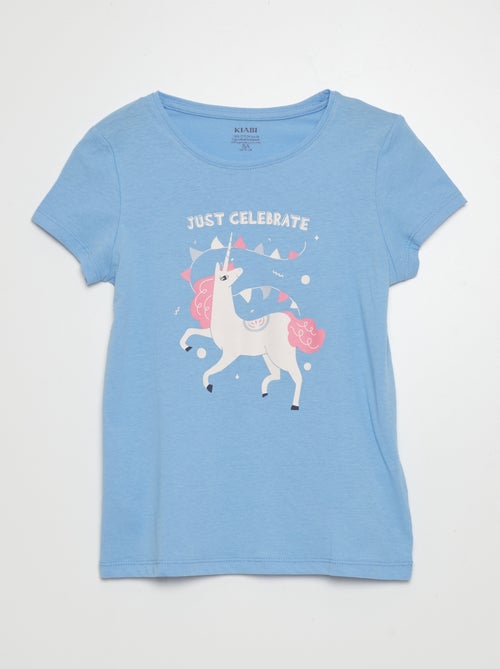 T-shirt em malha jersey com estampado - Kiabi