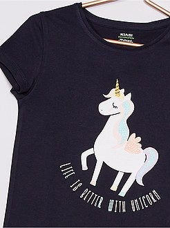 T-shirt em malha jersey com estampado - Kiabi