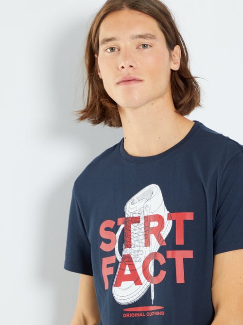 T-shirt em malha jersey com estampado - Kiabi