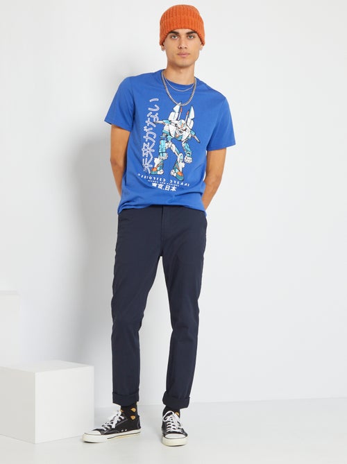 T-shirt em malha jersey com estampado - Kiabi