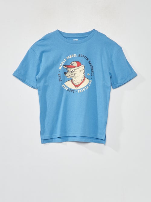 T-shirt em malha jersey com estampado - Kiabi