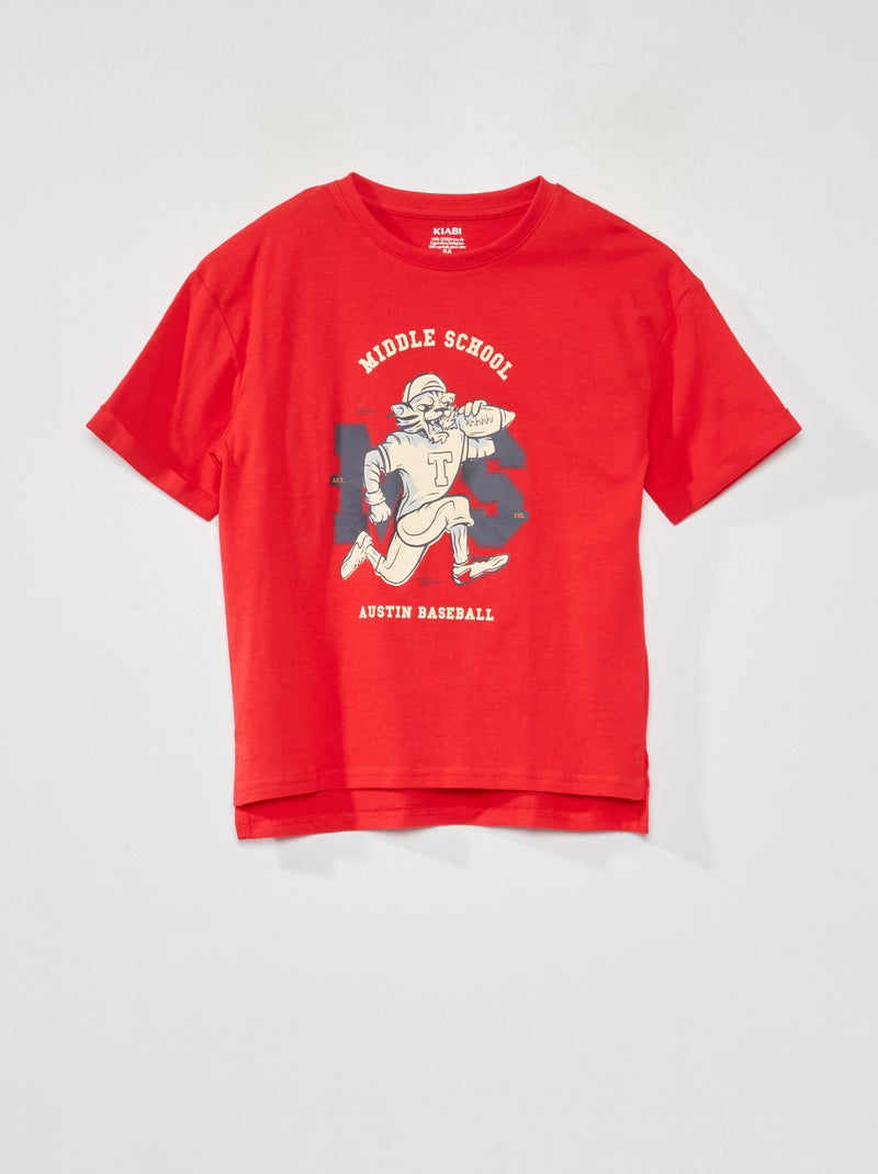 T-shirt em malha jersey com estampado BRANCO - Kiabi