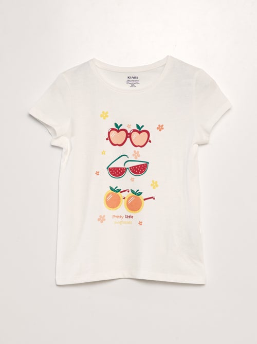 T-shirt em malha jersey com estampado - Kiabi