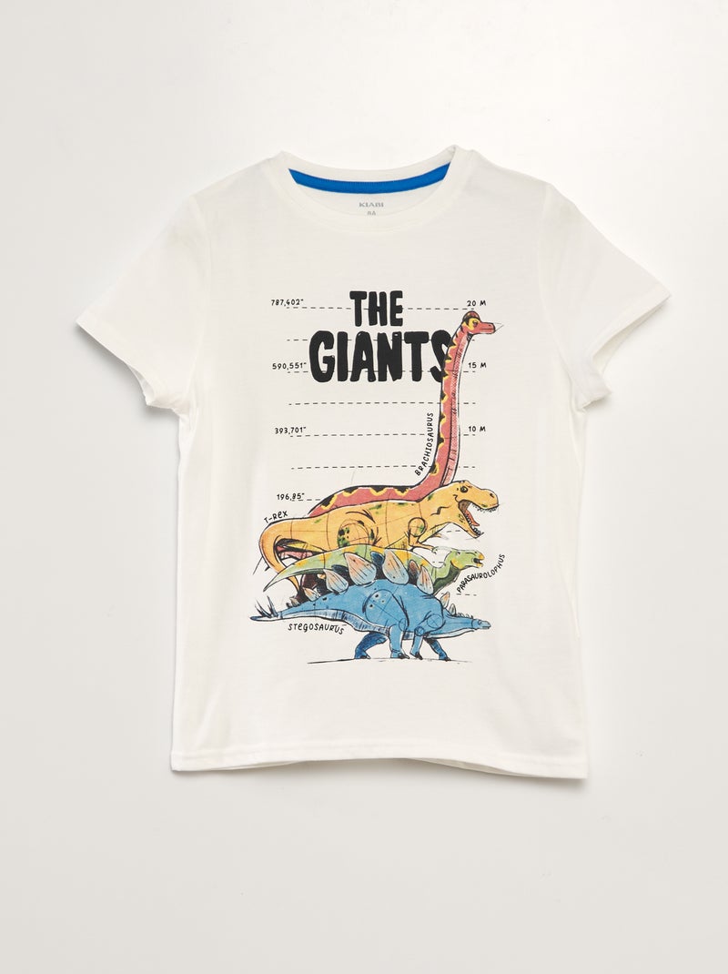 T-shirt em malha jersey com estampado BRANCO - Kiabi