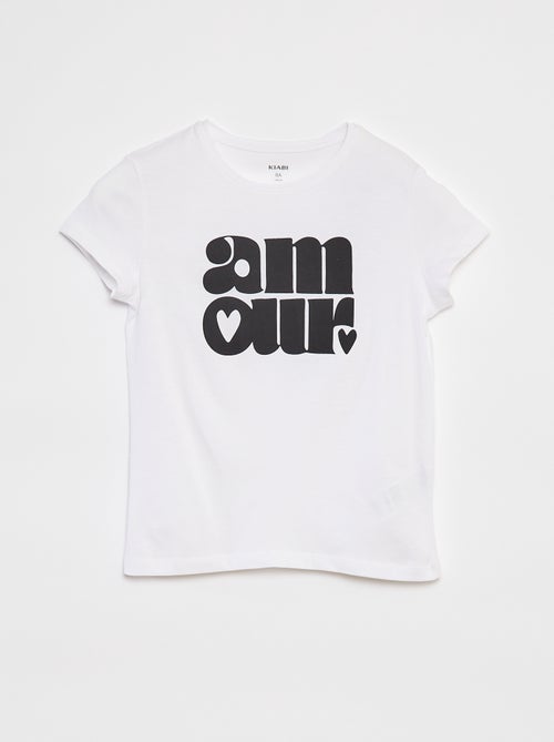 T-shirt em malha jersey com estampado - Kiabi