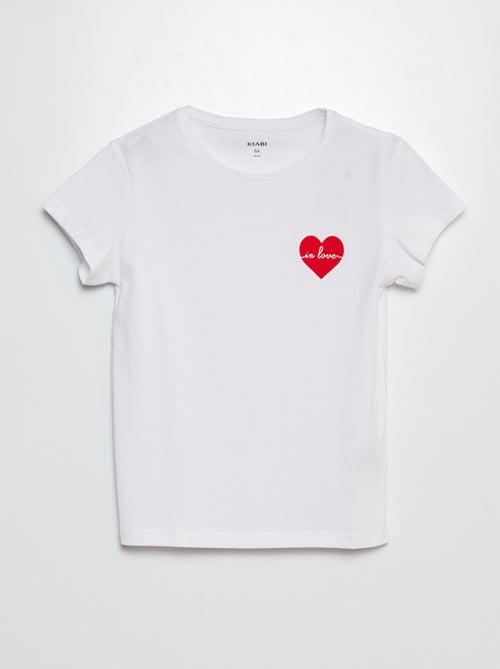 T-shirt em malha jersey com estampado - Kiabi