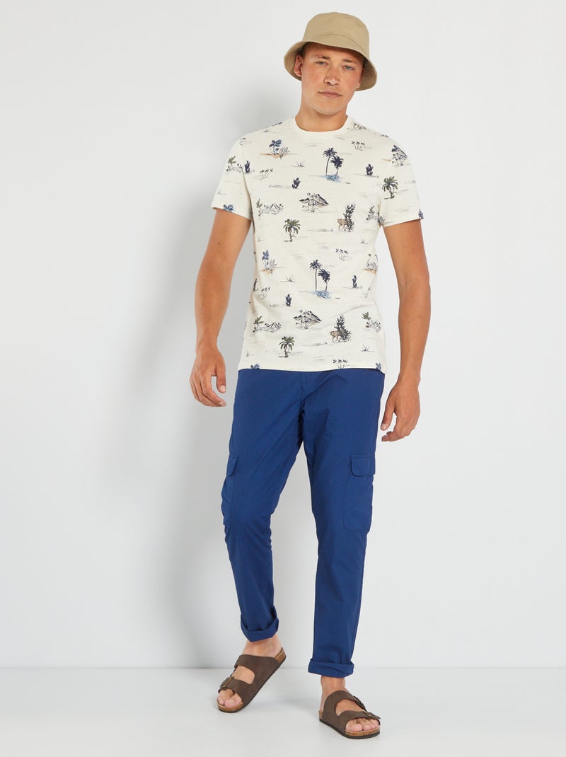 T-shirt em malha jersey com estampado BRANCO - Kiabi