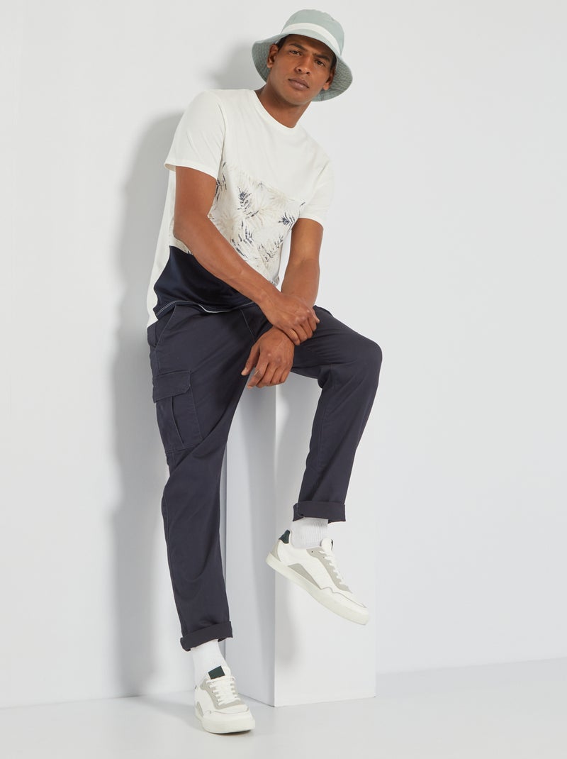 T-shirt em malha jersey com estampado BRANCO - Kiabi