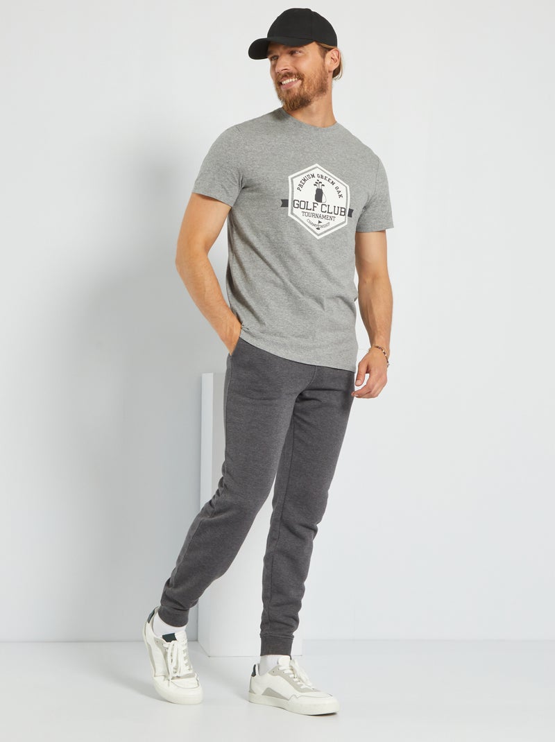 T-shirt em malha jersey com estampado CINZA - Kiabi