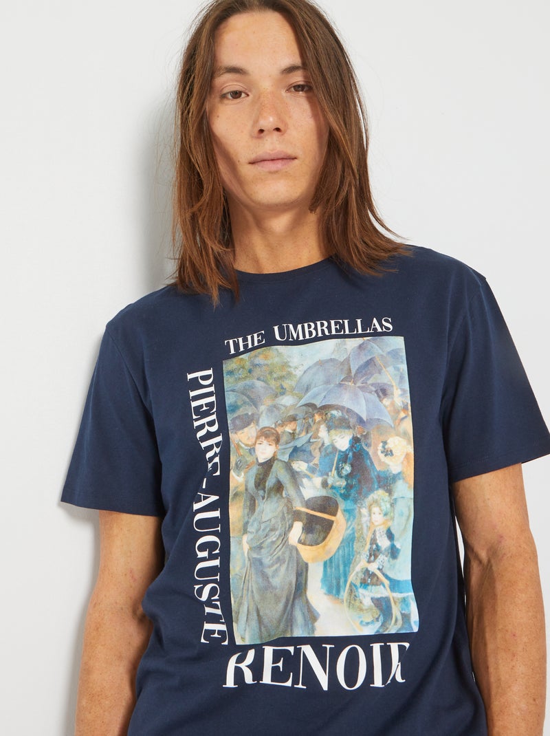 T-shirt em malha jersey com estampado gráfico AZUL - Kiabi