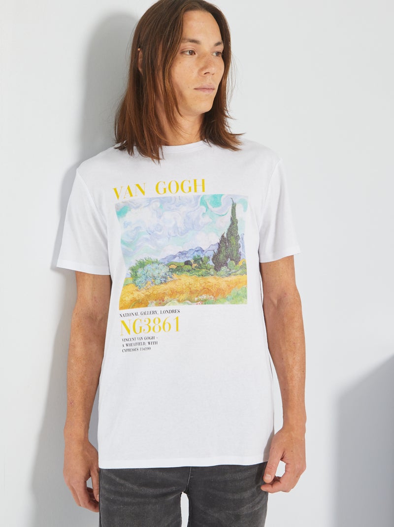T-shirt em malha jersey com estampado gráfico Branco - Kiabi