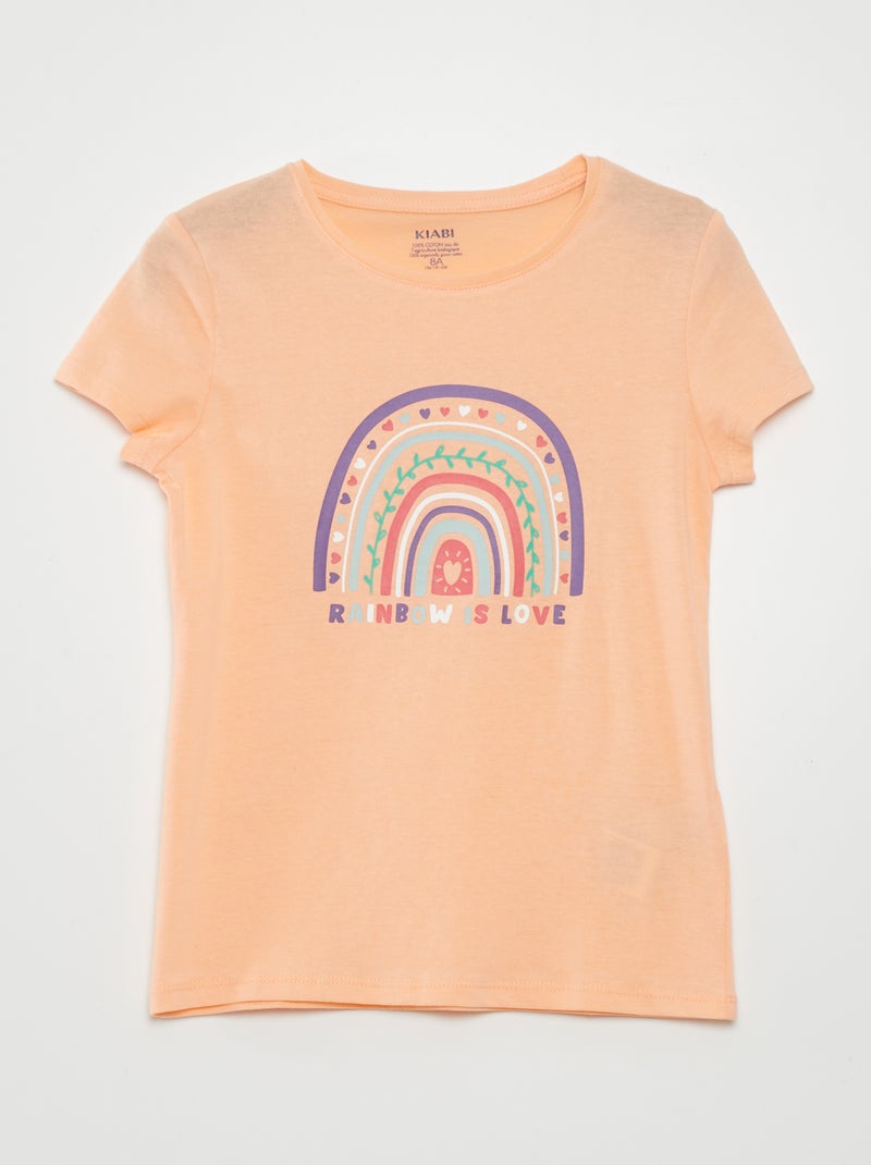 T-shirt em malha jersey com estampado ROSA - Kiabi