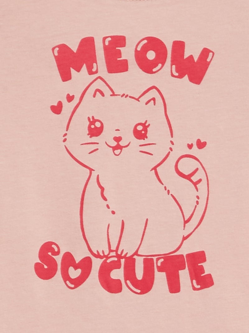 T-shirt em malha jersey com estampado ROSA - Kiabi