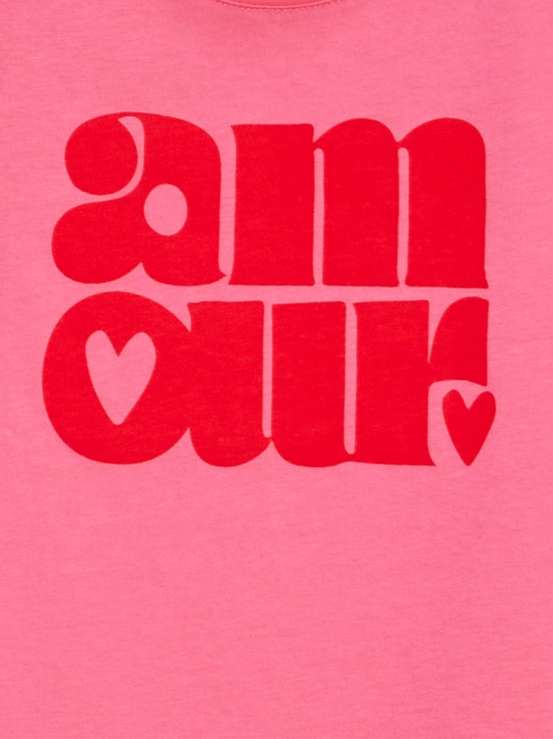 T-shirt em malha jersey com estampado ROSA - Kiabi