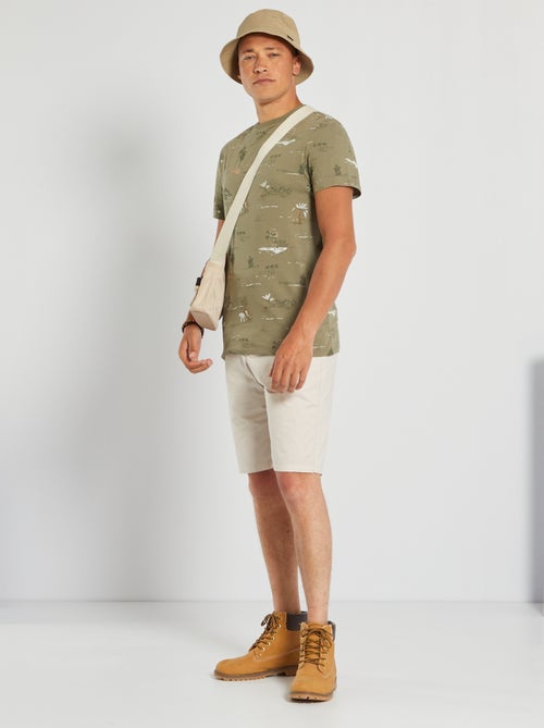 T-shirt em malha jersey com estampado - Kiabi