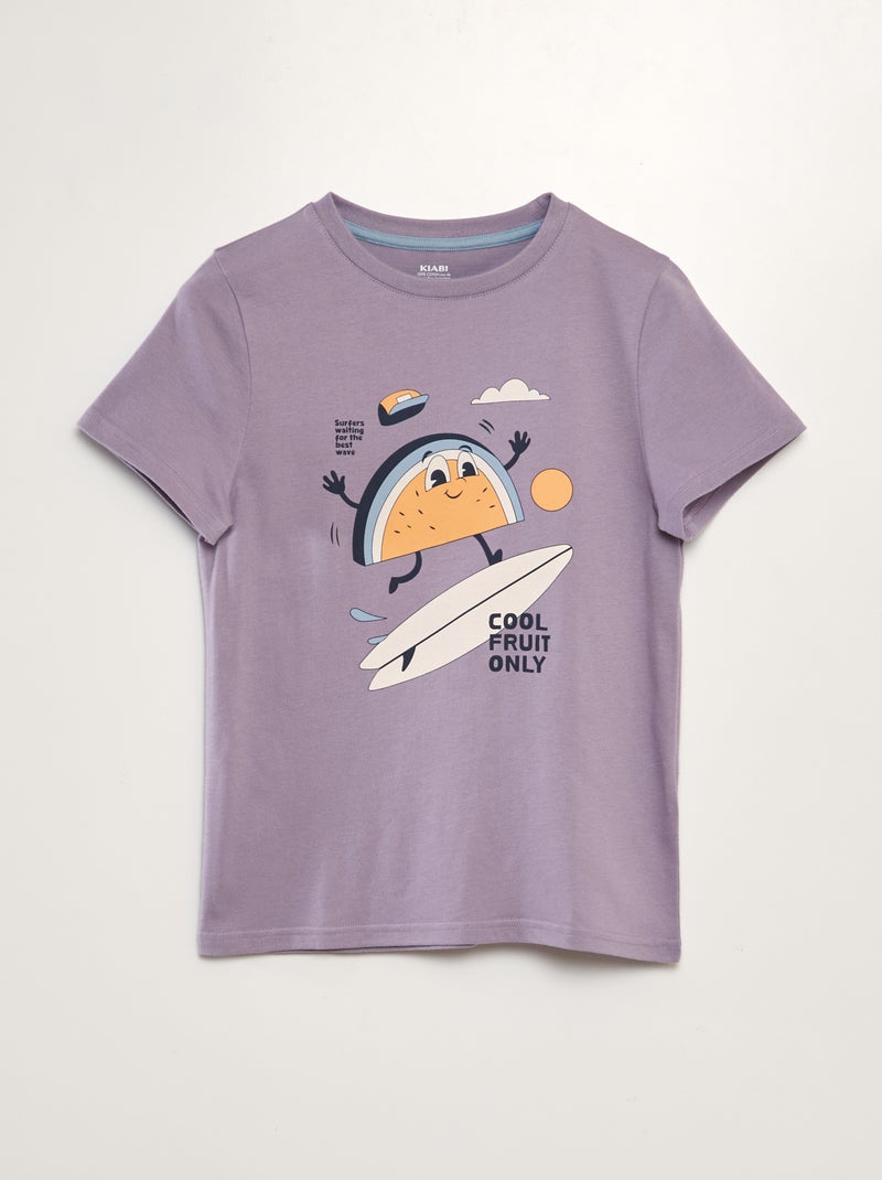 T-shirt em malha jersey com estampado VIOLETA - Kiabi