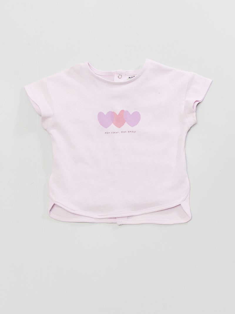 T-shirt em malha jersey com estampado VIOLETA - Kiabi
