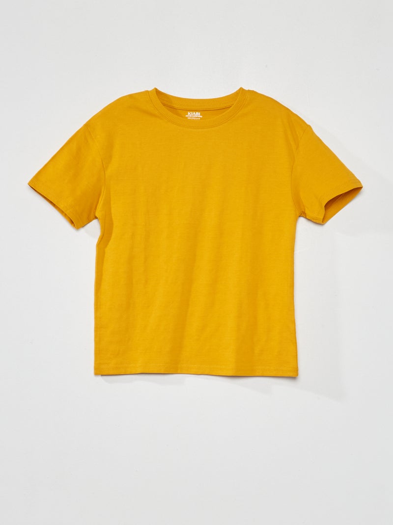 T-shirt em malha jersey de fantasia AMARELO - Kiabi