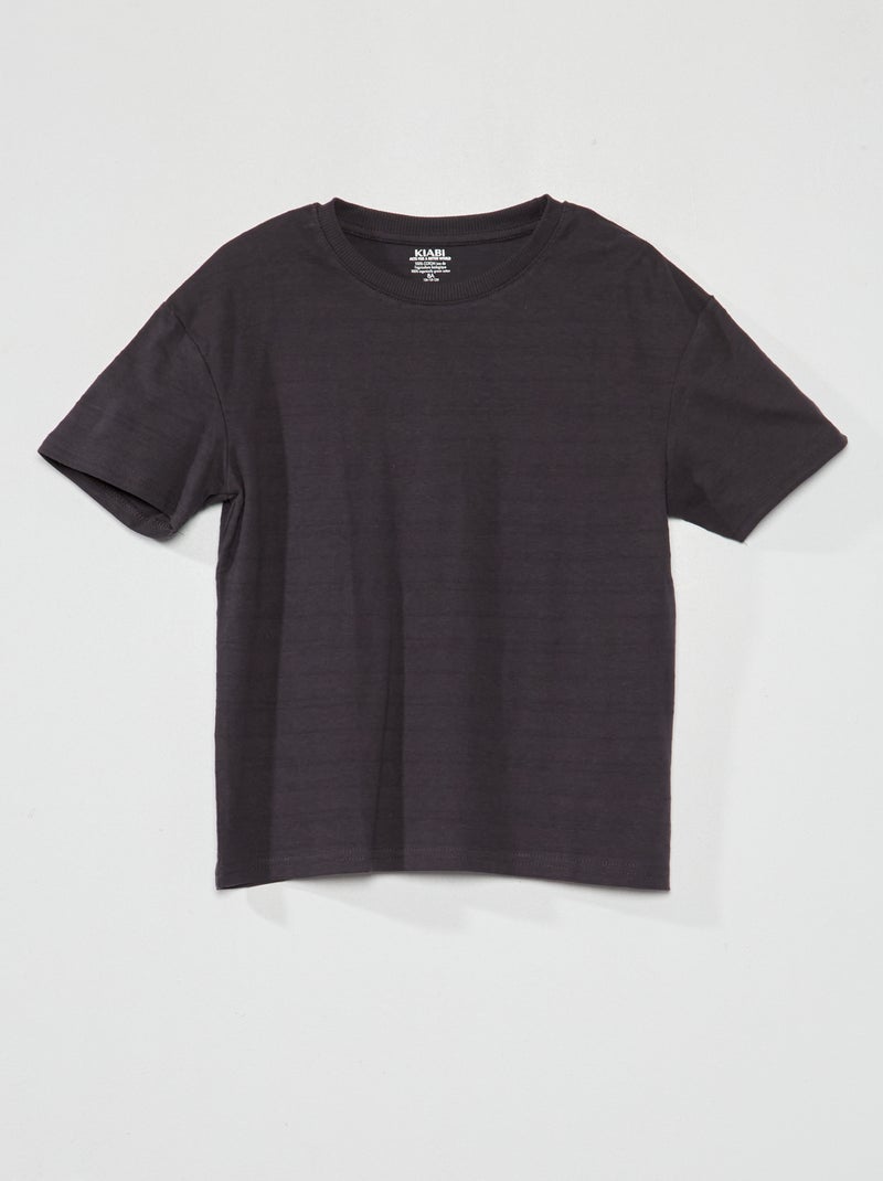 T-shirt em malha jersey de fantasia CINZA - Kiabi