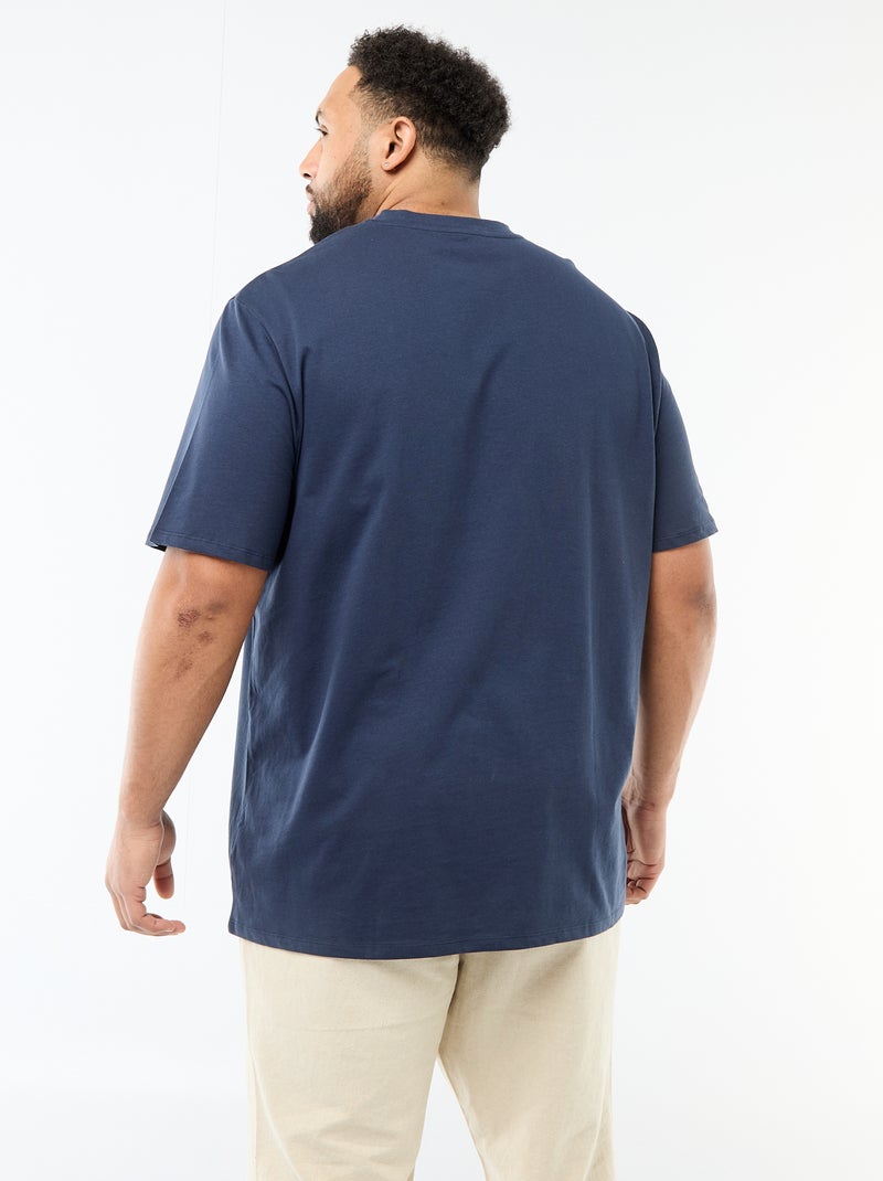T-shirt em malha jersey de manga curta Azul - Kiabi