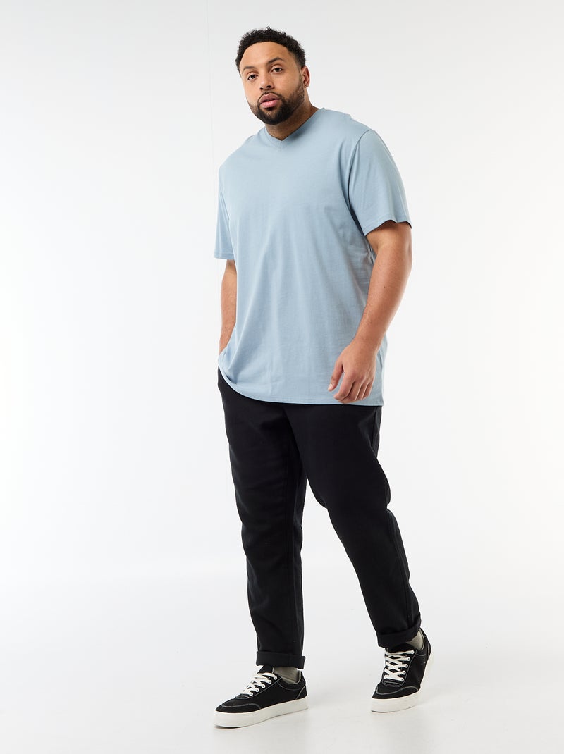 T-shirt em malha jersey de manga curta Azul - Kiabi