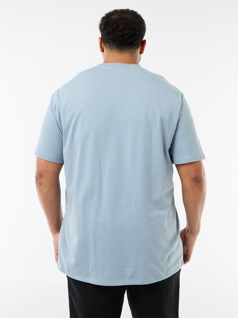 T-shirt em malha jersey de manga curta Azul - Kiabi