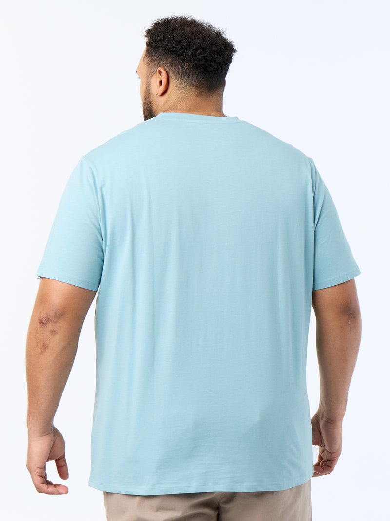 T-shirt em malha jersey de manga curta Azul - Kiabi