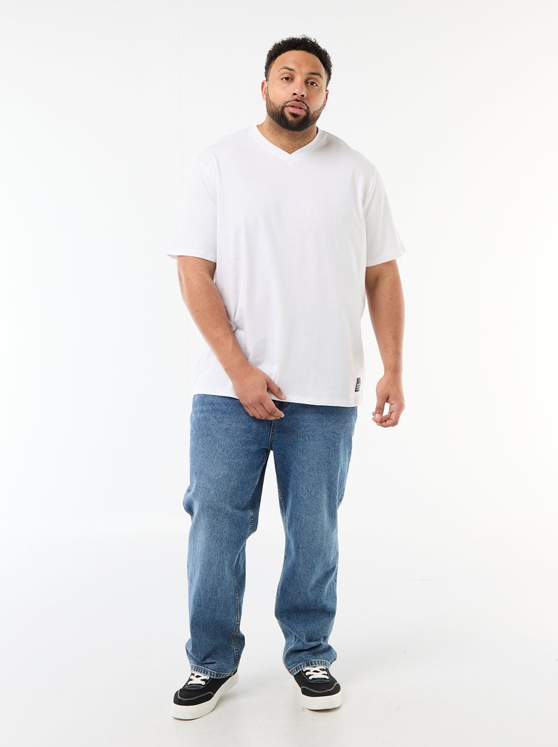 T-shirt em malha jersey de manga curta Branco - Kiabi