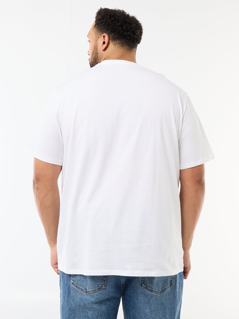 T-shirt em malha jersey de manga curta Branco - Kiabi