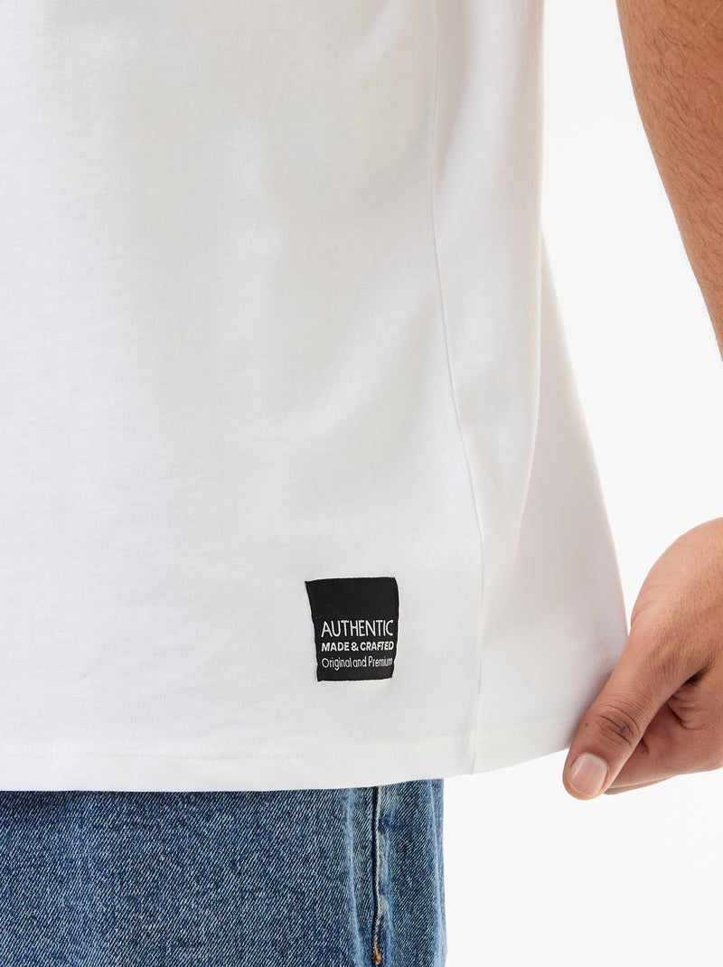 T-shirt em malha jersey de manga curta Branco - Kiabi