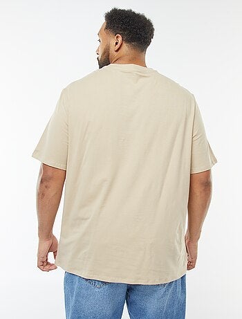 T-shirt em malha jersey de manga curta e decote em bico