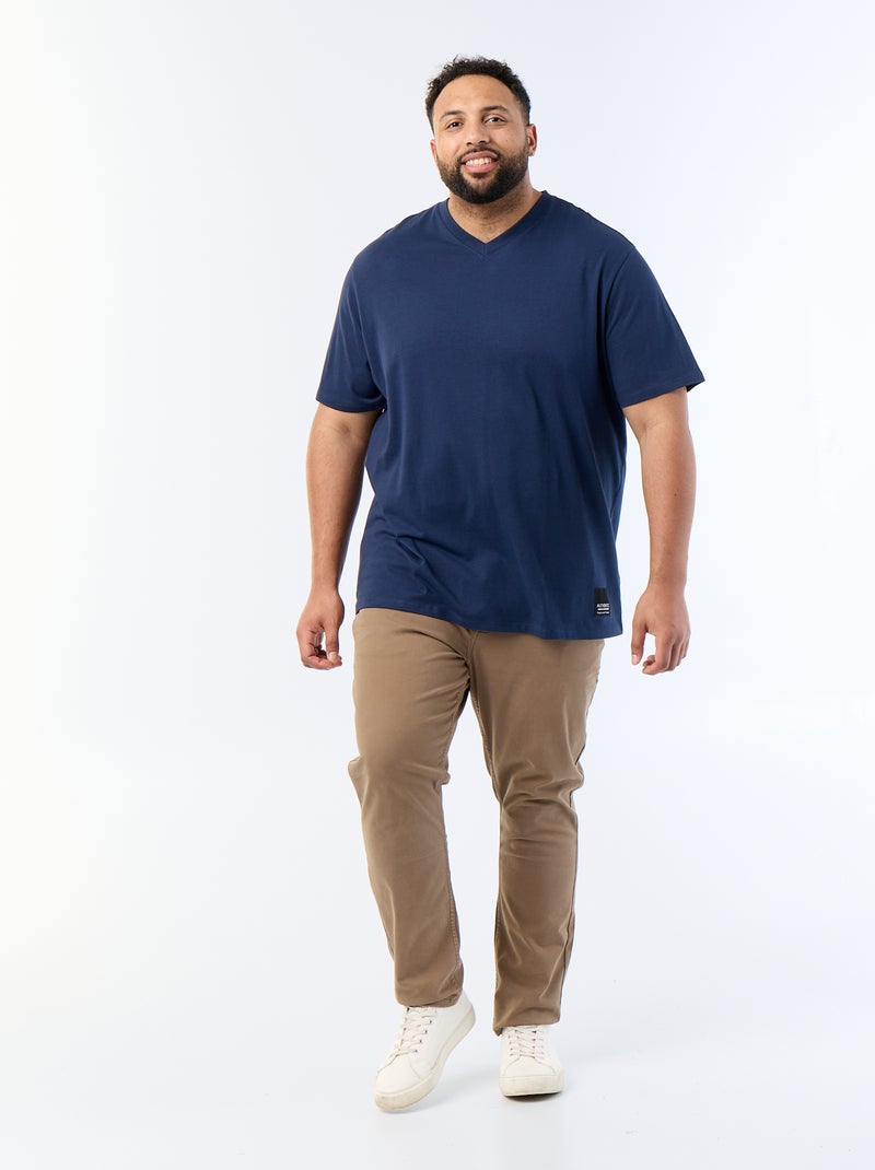 T-shirt em malha jersey de manga curta Preto - Kiabi
