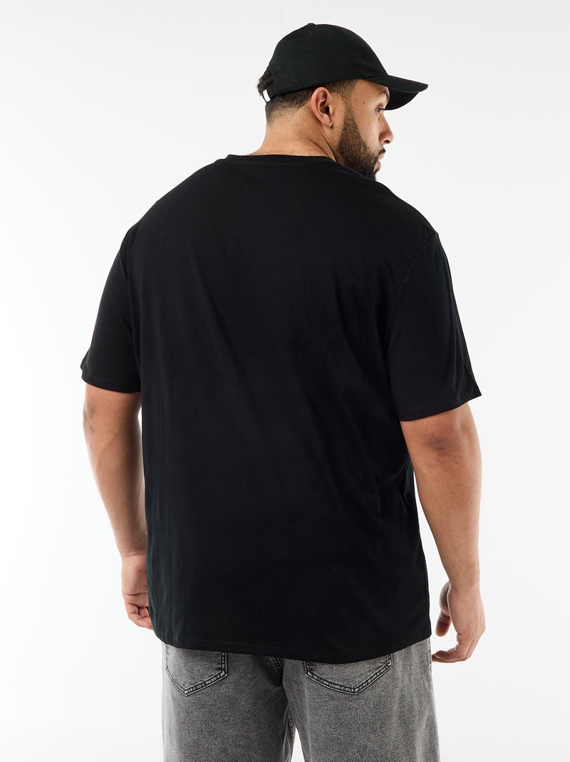 T-shirt em malha jersey de manga curta Preto - Kiabi