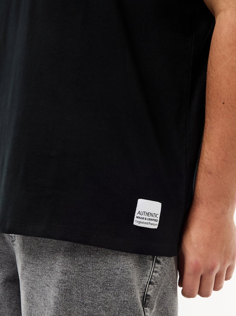 T-shirt em malha jersey de manga curta Preto - Kiabi