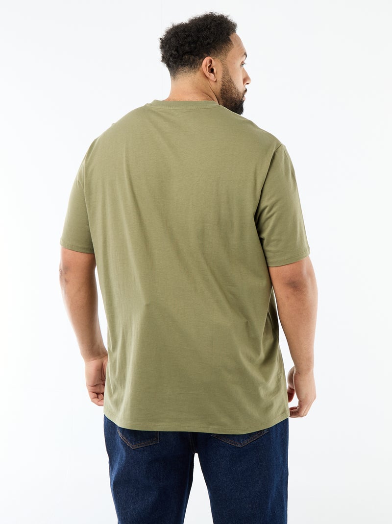 T-shirt em malha jersey de manga curta Verde - Kiabi